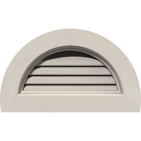 Ekena Millwork Half Round Gable Vent Functional, Western Red Cedar Gable Vent w/Brick Mould Face Frame, 22"W x 11"H GVWHR22X1100SFPWR